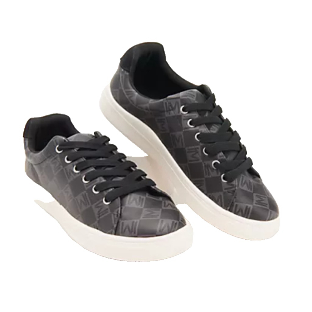 Isaac Mizrahi Live! Monogram Lace Up Low Top Sneakers Women's Size 8.5